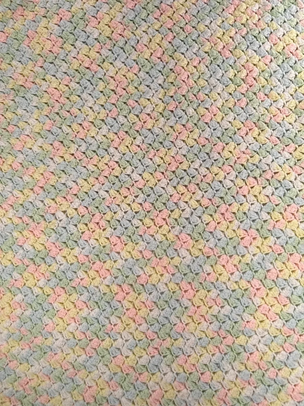Pastel Crochet Baby Blanket Shell Stitch Nursery Afghan OS
